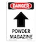 Signmission OSHA Danger Sign, Powder Magazine Up Arrow, 14in X 10in Rigid Plastic, 10" W, 14" L, Portrait OS-DS-P-1014-V-2260 - alternate 1